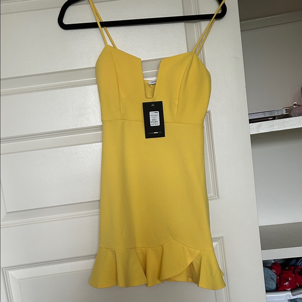 Fashion Nova Yellow Mini Dress